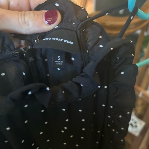 Black and white polka dot dress. Great condition super cute size small - Picture 3 of 4